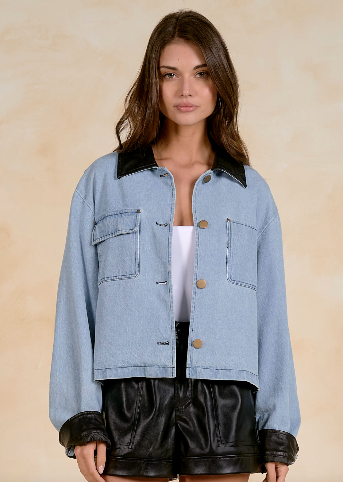 Elan Jacket with Leather Trim