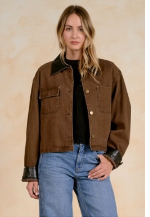 Elan Jacket with Leather Trim
