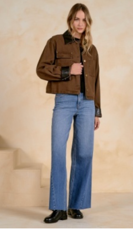 Elan Jacket with Leather Trim