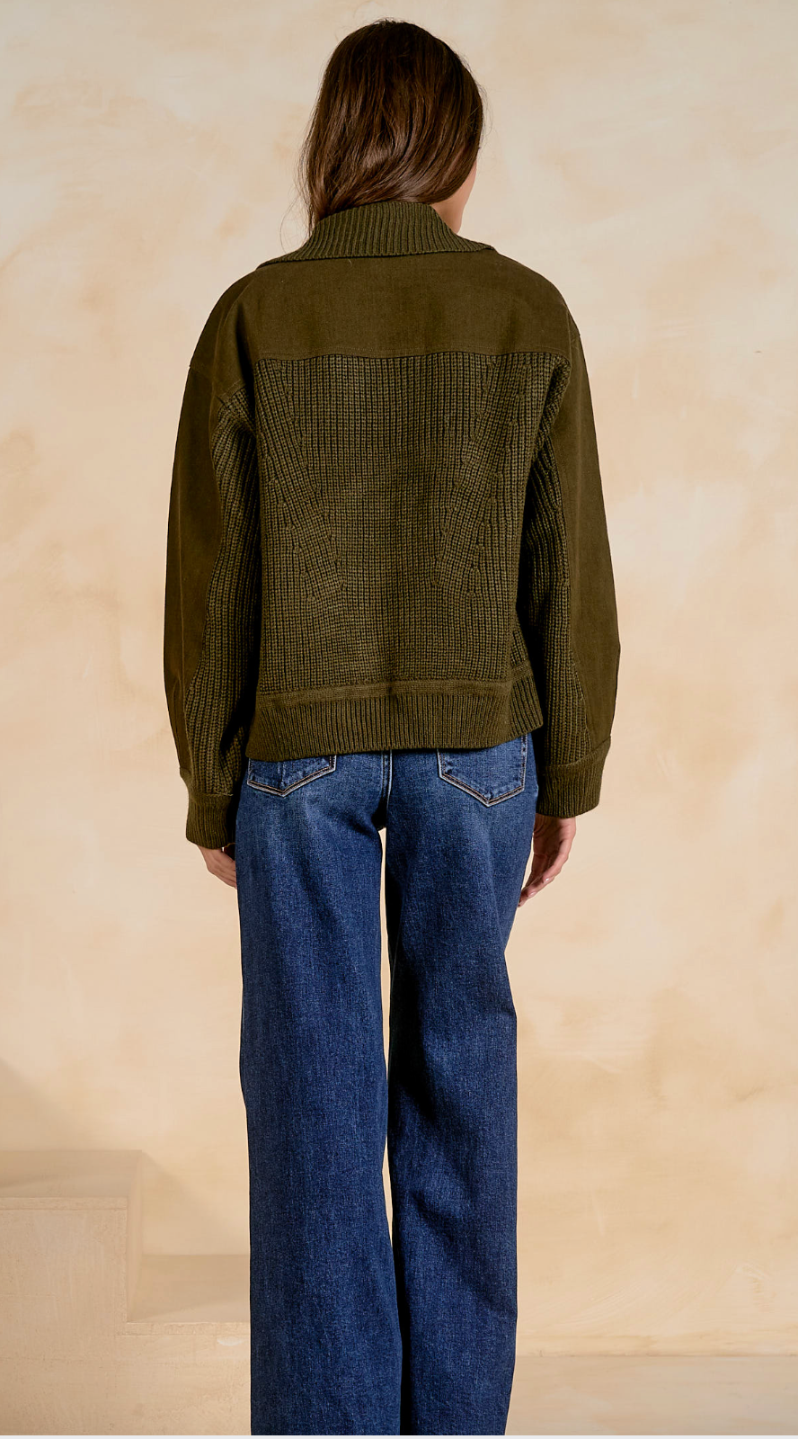 Elan Front Pocket Mixed Media Jacket