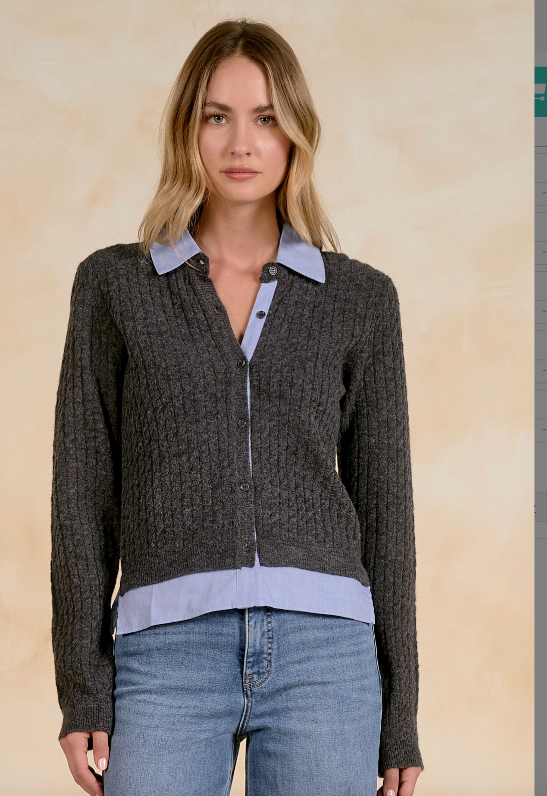Elan Collared Cardigan Sweater