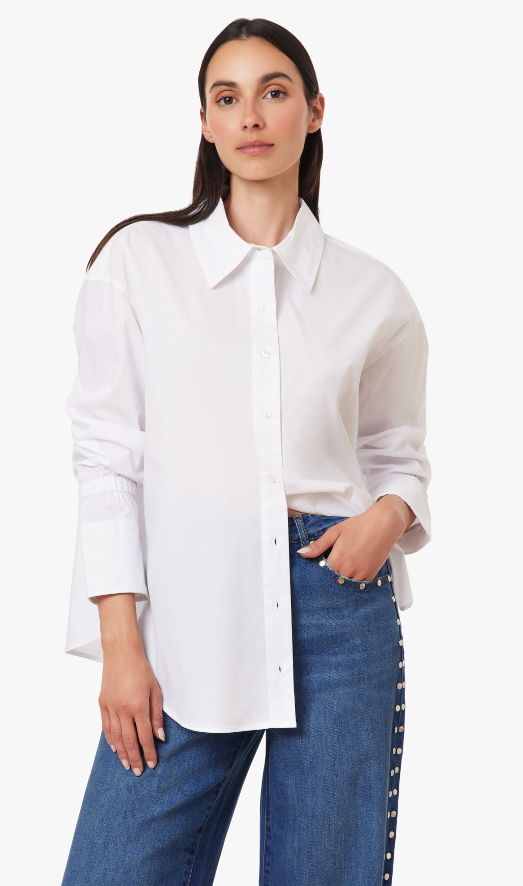 Habitual Cinched Cuff Poplin Shirt