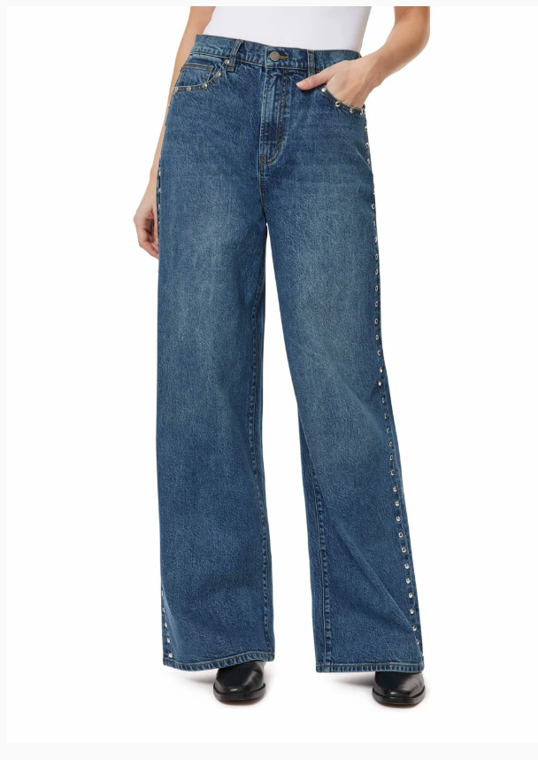Habitual Gemma Studded Wide Leg Slouch Jeans