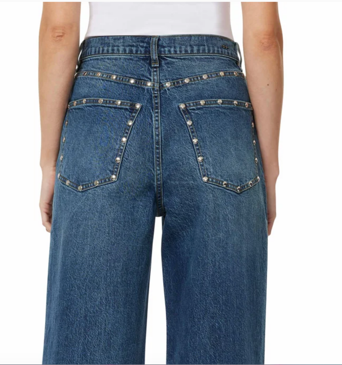 Habitual Gemma Studded Wide Leg Slouch Jeans