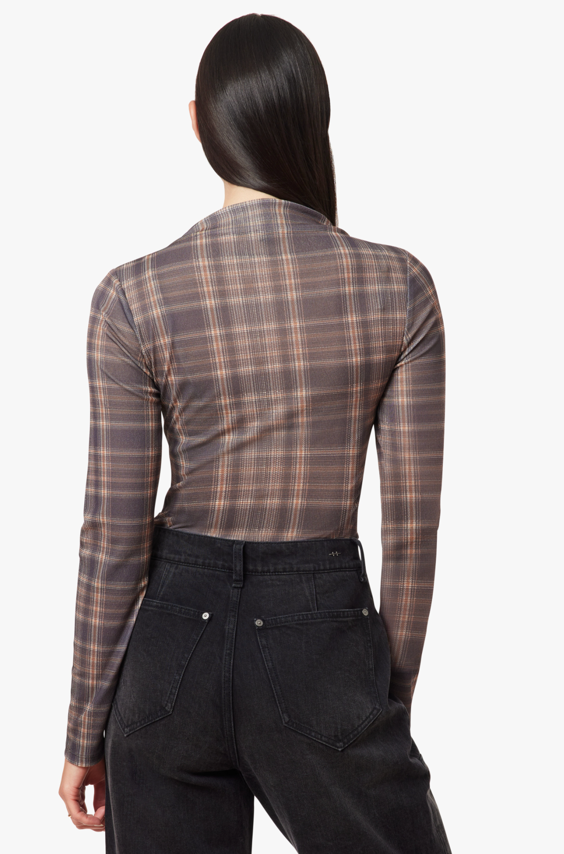 Habitual Plaid Turtleneck Top