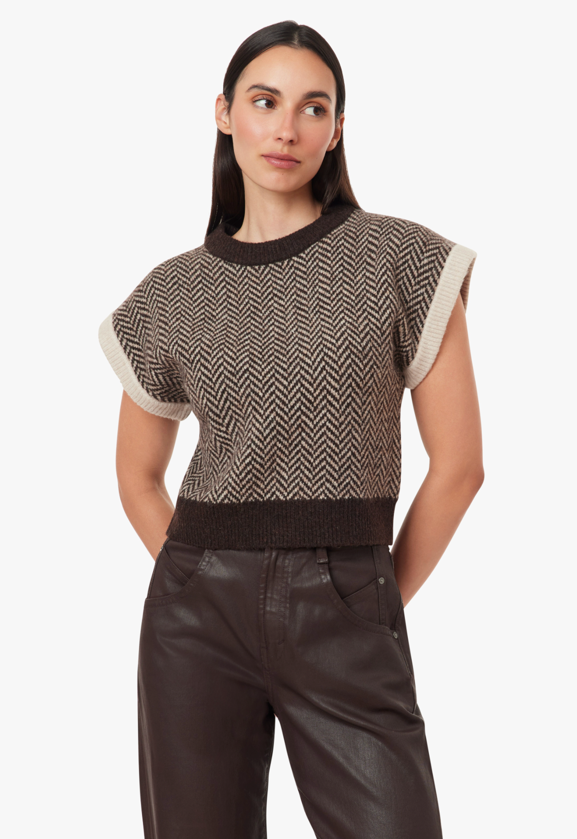 Habitual Herringbone Sweater Vest