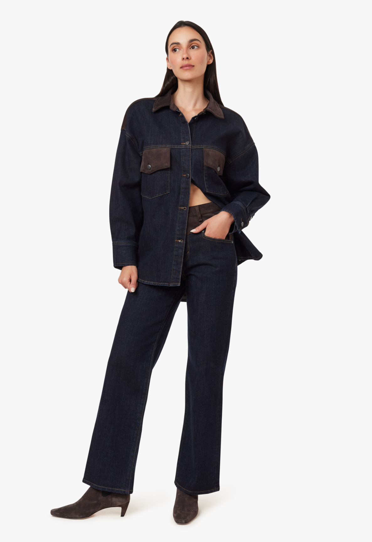 Habitual Blaine Suede Mix Straight Jean