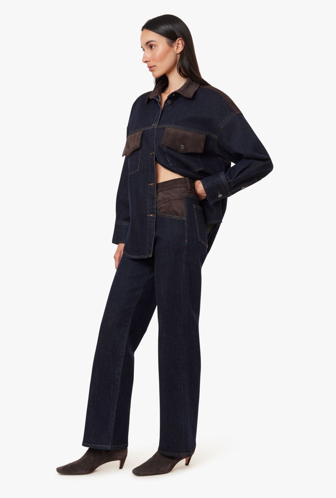 Habitual Blaine Suede Mix Straight Jean