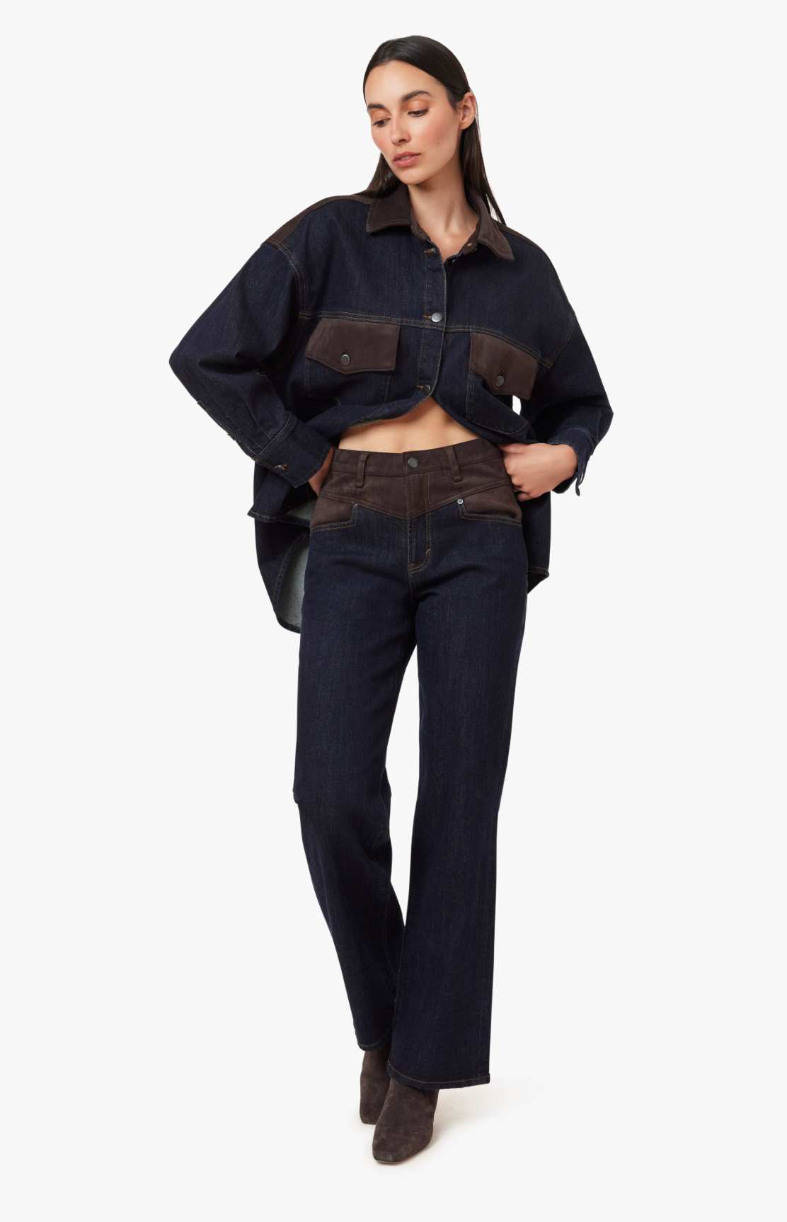 Habitual Blaine Suede Mix Straight Jean