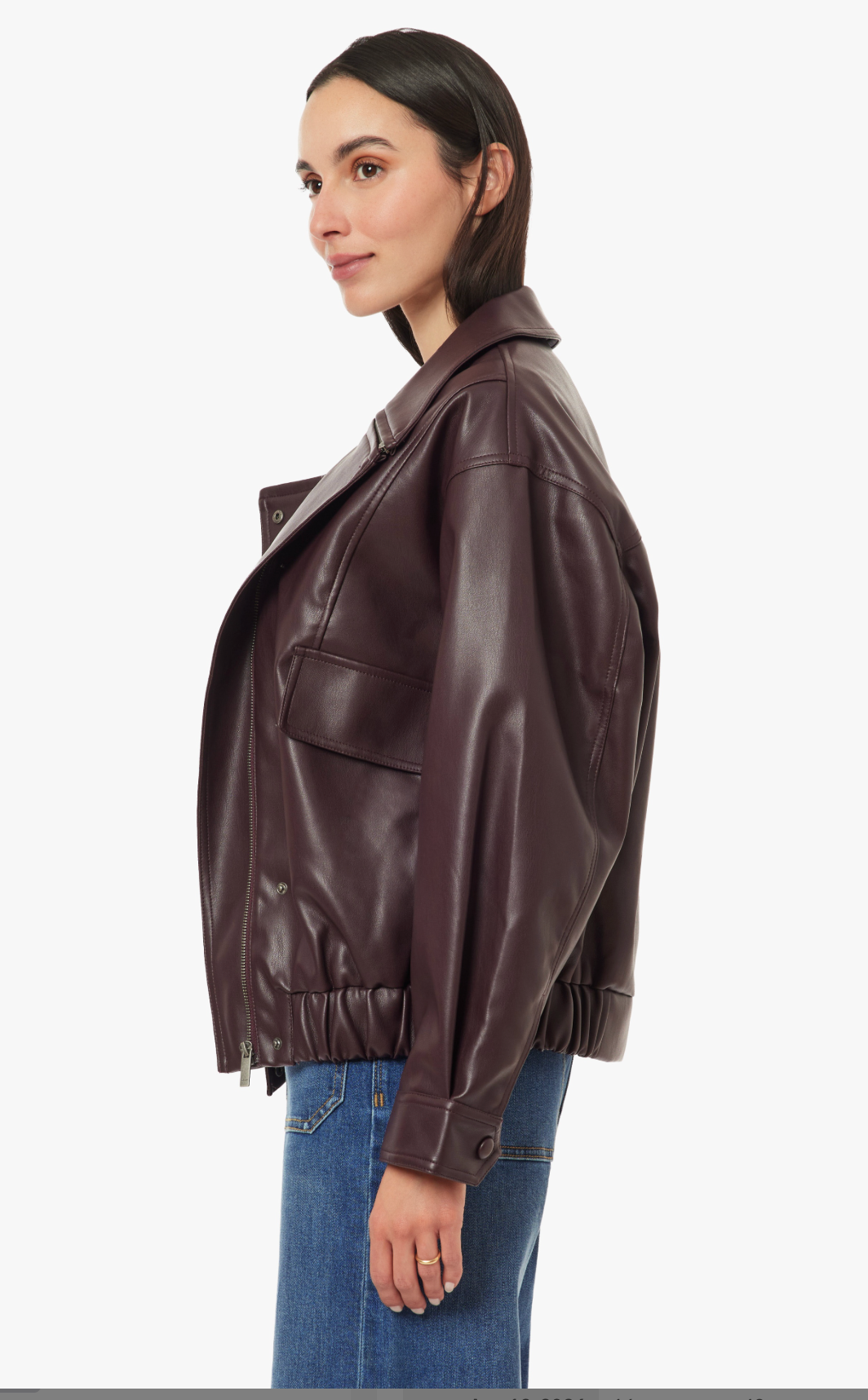 Habitual Vegan Leather Funnel Jacket