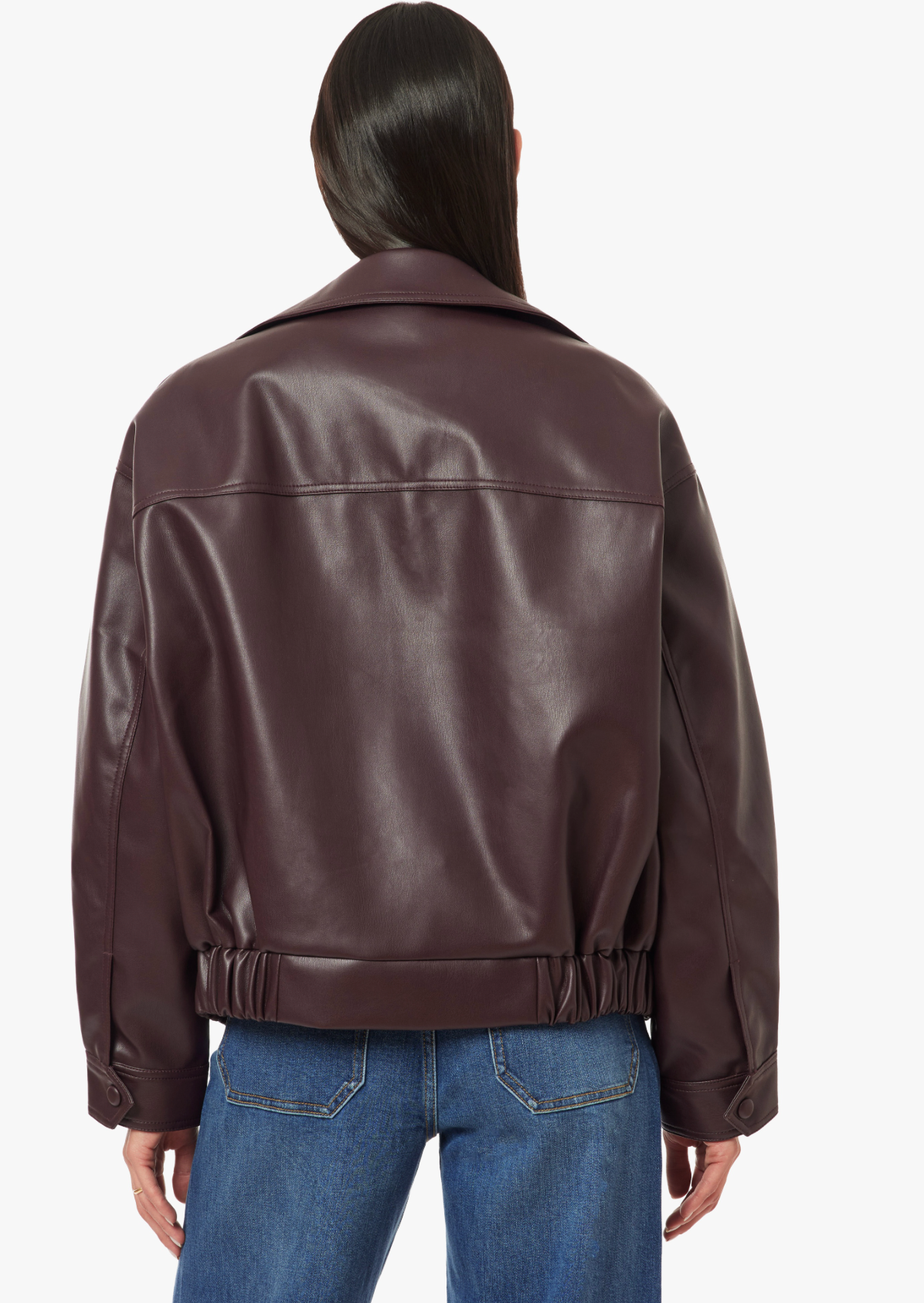Habitual Vegan Leather Funnel Jacket