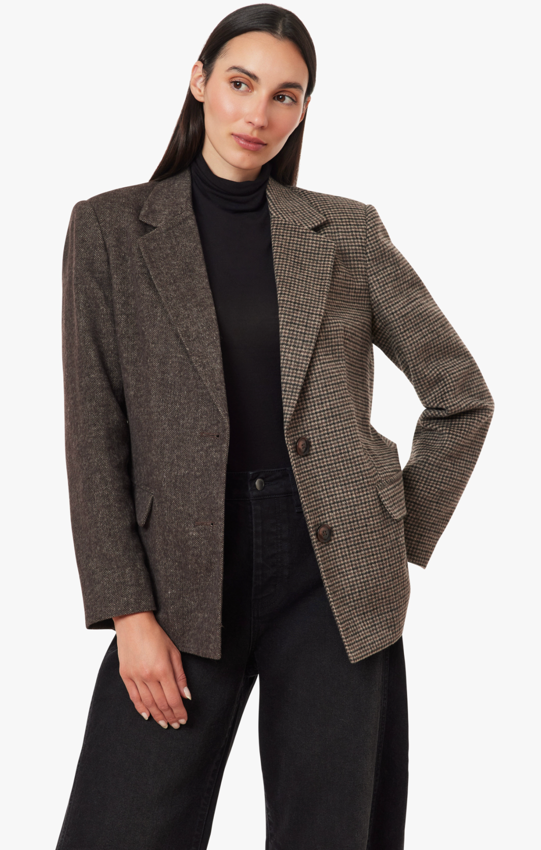 Habitual Herringbone Mix Blazer Coat