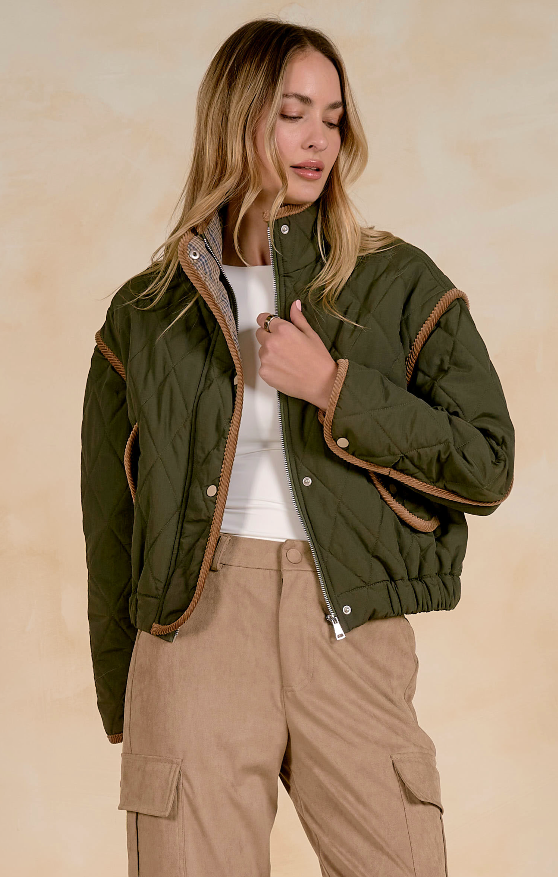 Elan Corduroy Trim Jacket