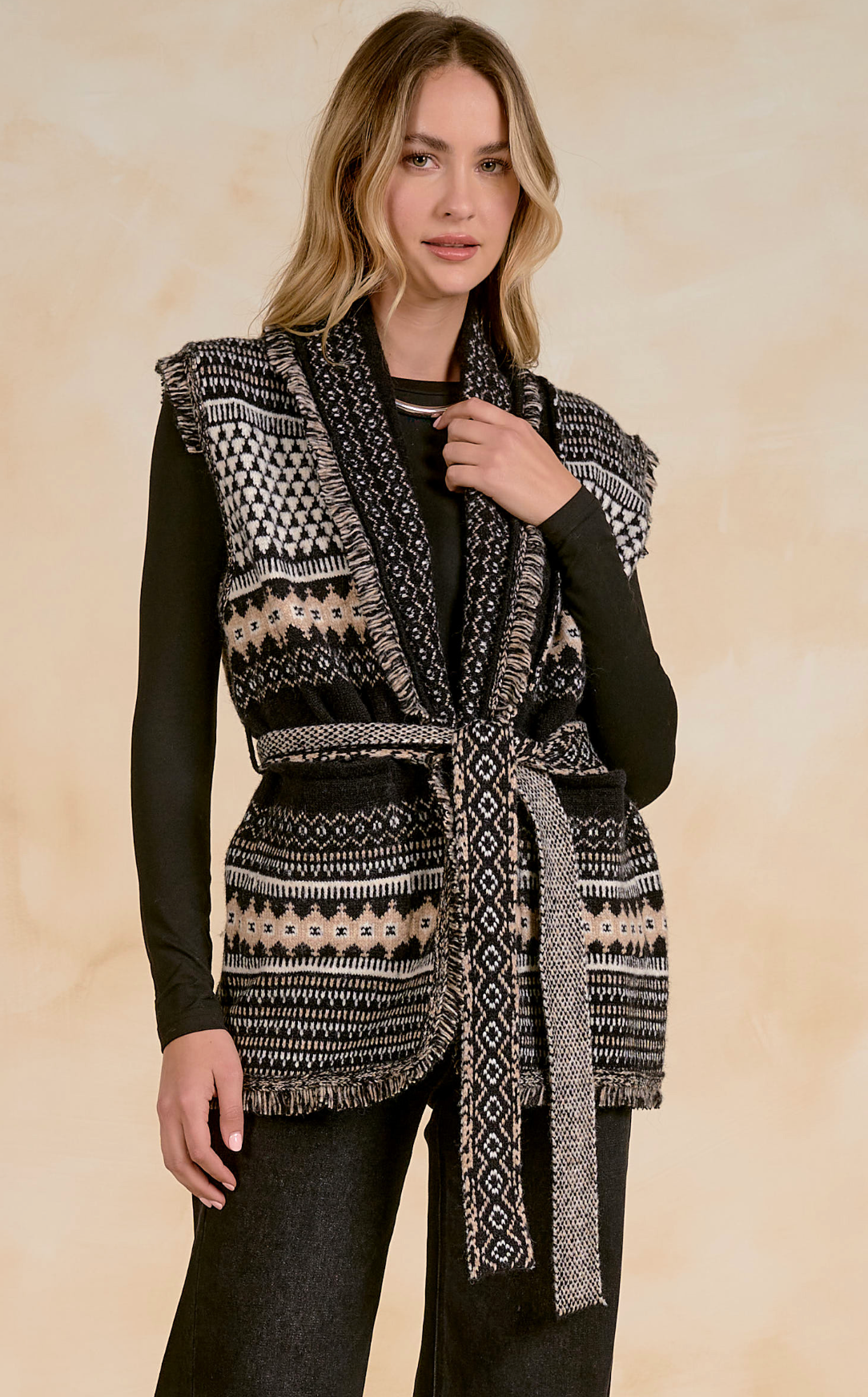 Elan Sleeveless Sweater Cardigan