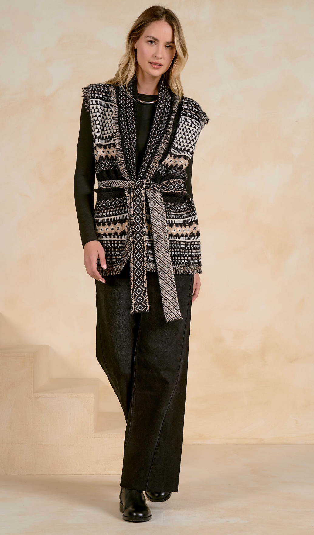 Elan Sleeveless Sweater Cardigan
