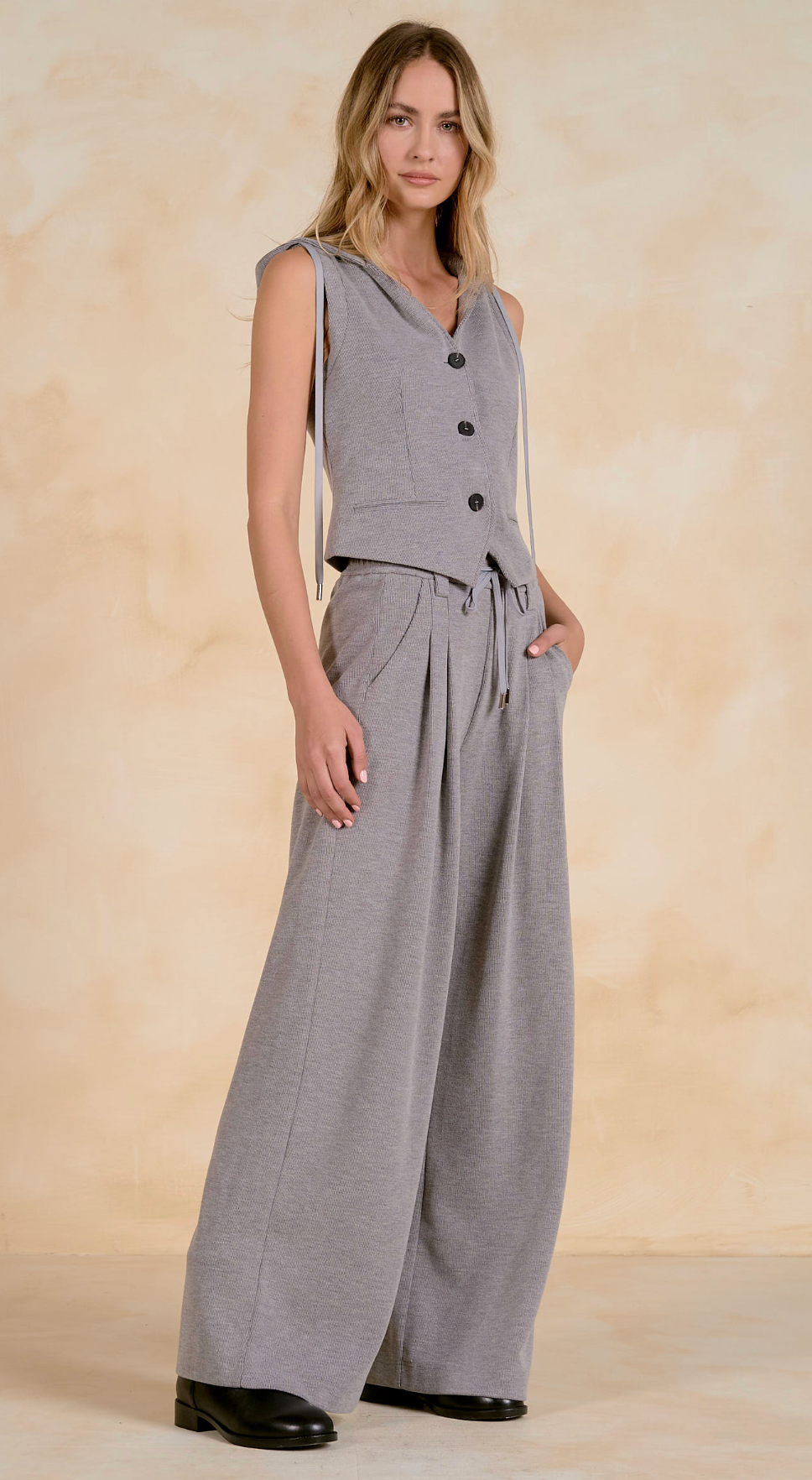 Elan Button Down Vest Hoodie