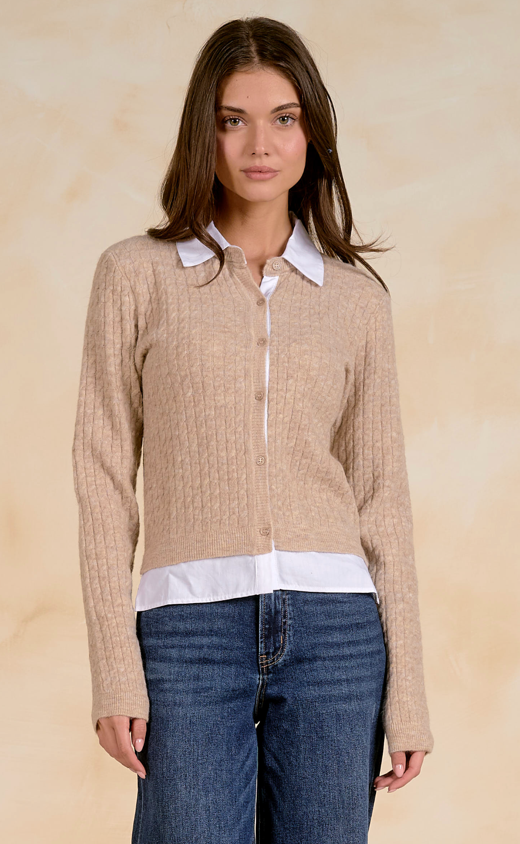 Elan Collared Cardigan Sweater