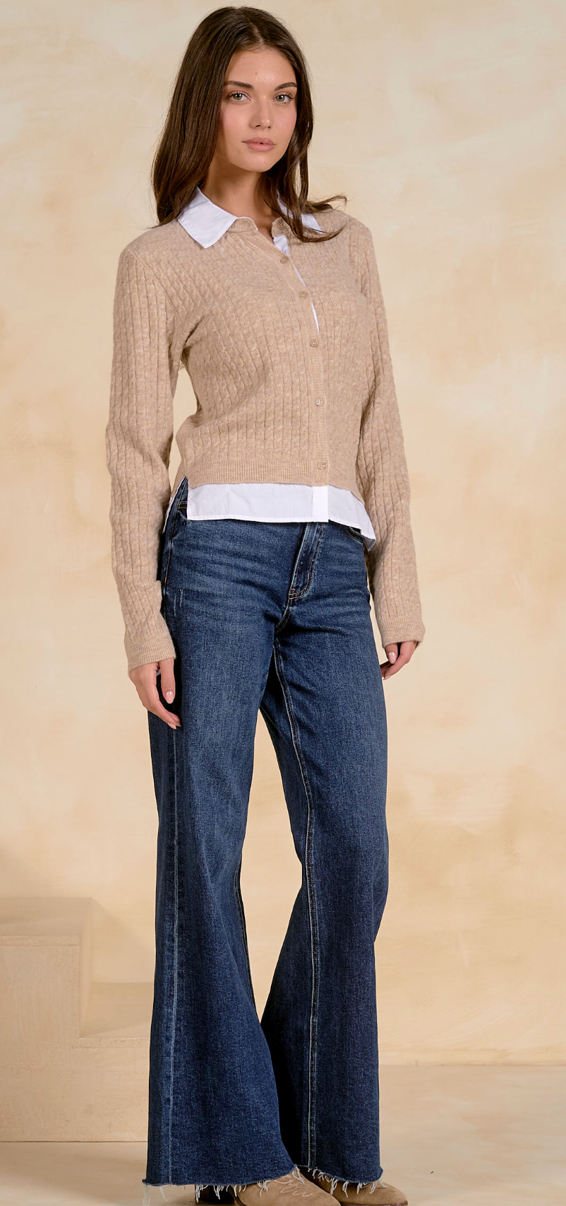 Elan Collared Cardigan Sweater