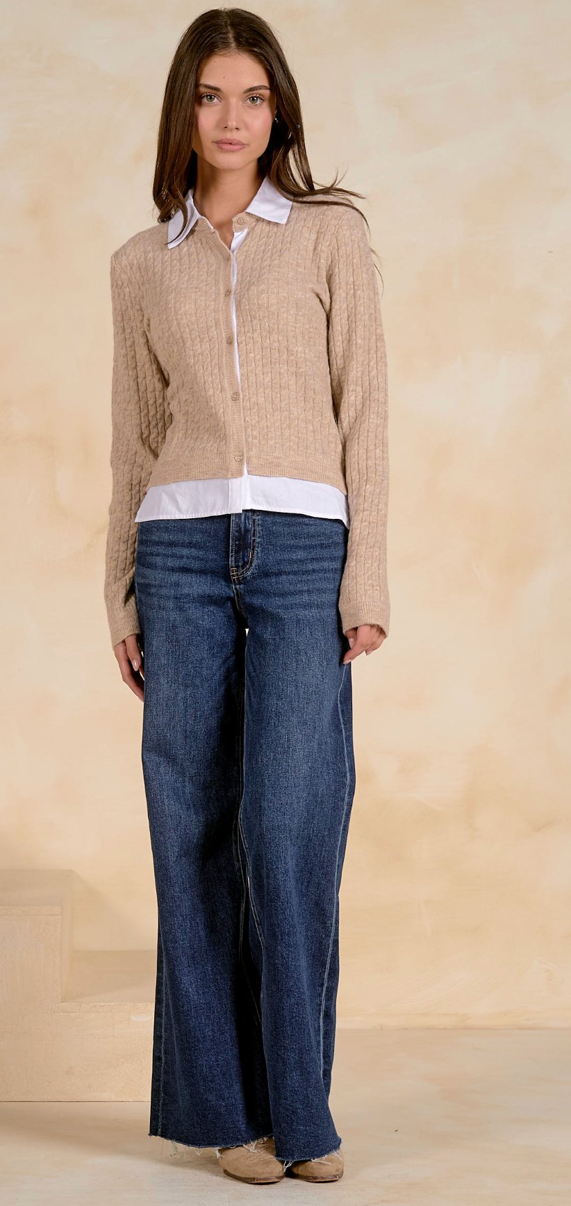 Elan Collared Cardigan Sweater