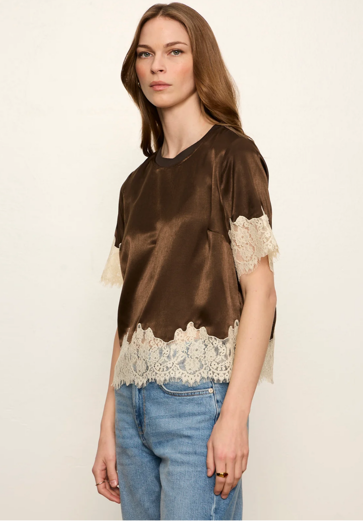 Sanctuary One of a Kind Satin Lace Top