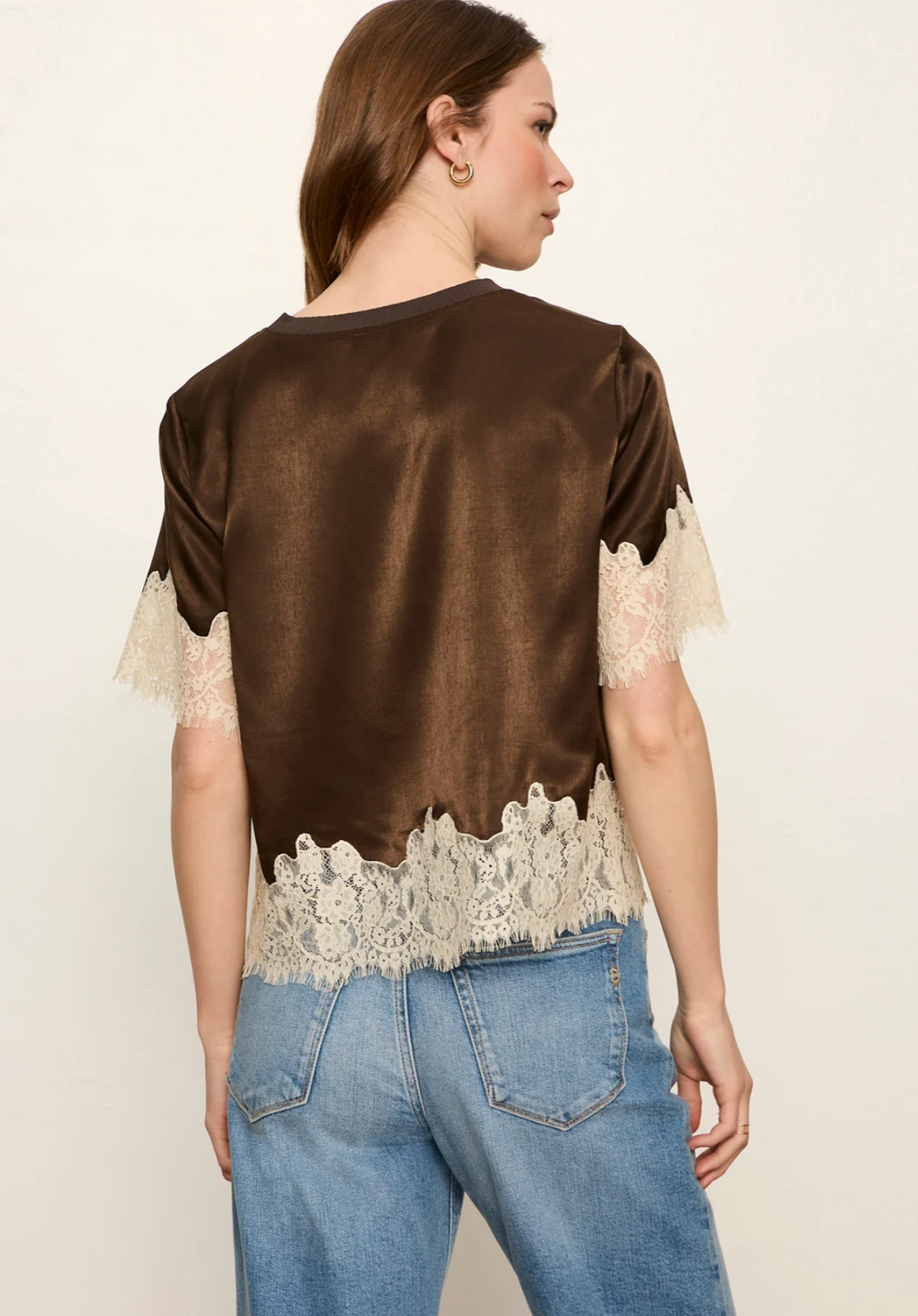 Sanctuary One of a Kind Satin Lace Top