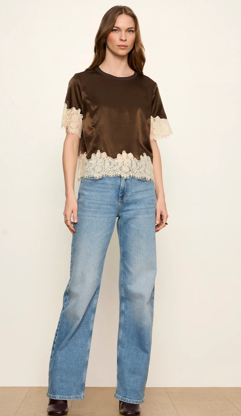 Sanctuary One of a Kind Satin Lace Top