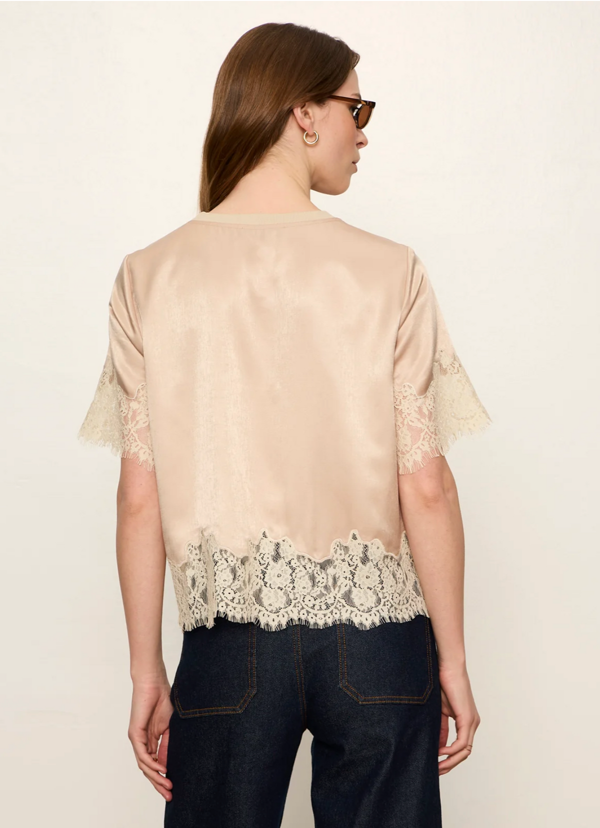 Sanctuary One of a Kind Satin Lace Top