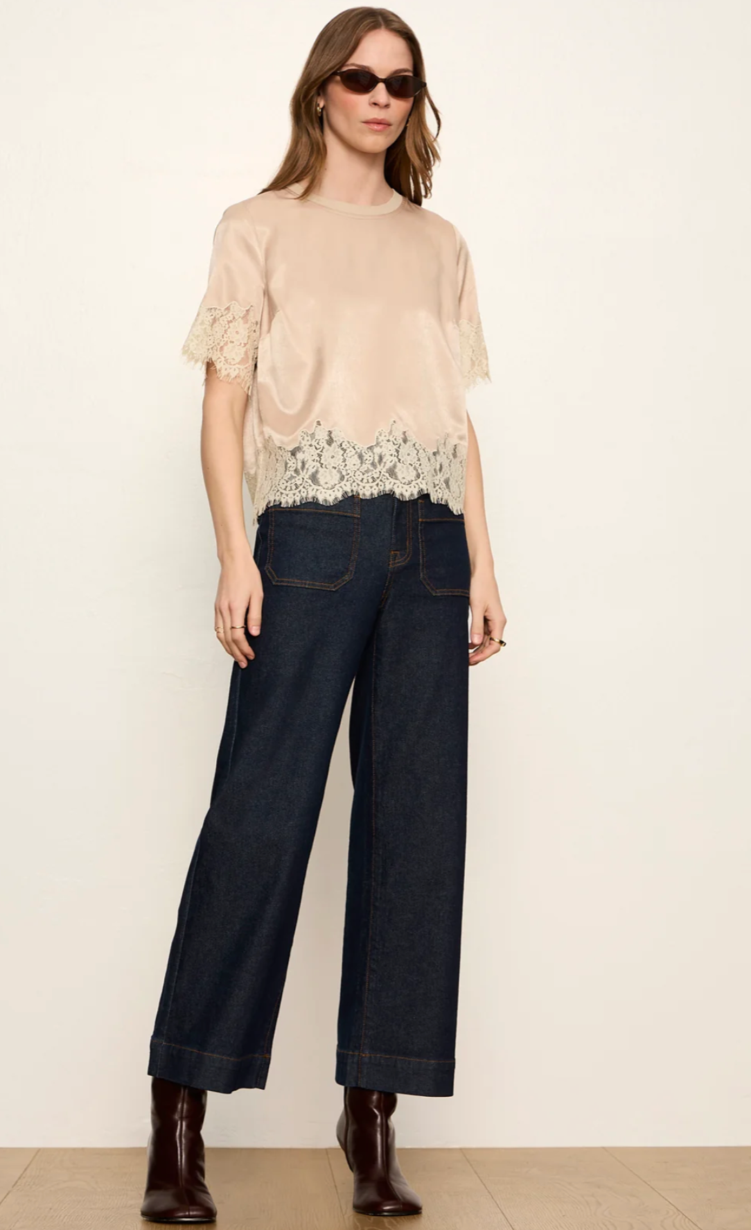 Sanctuary One of a Kind Satin Lace Top