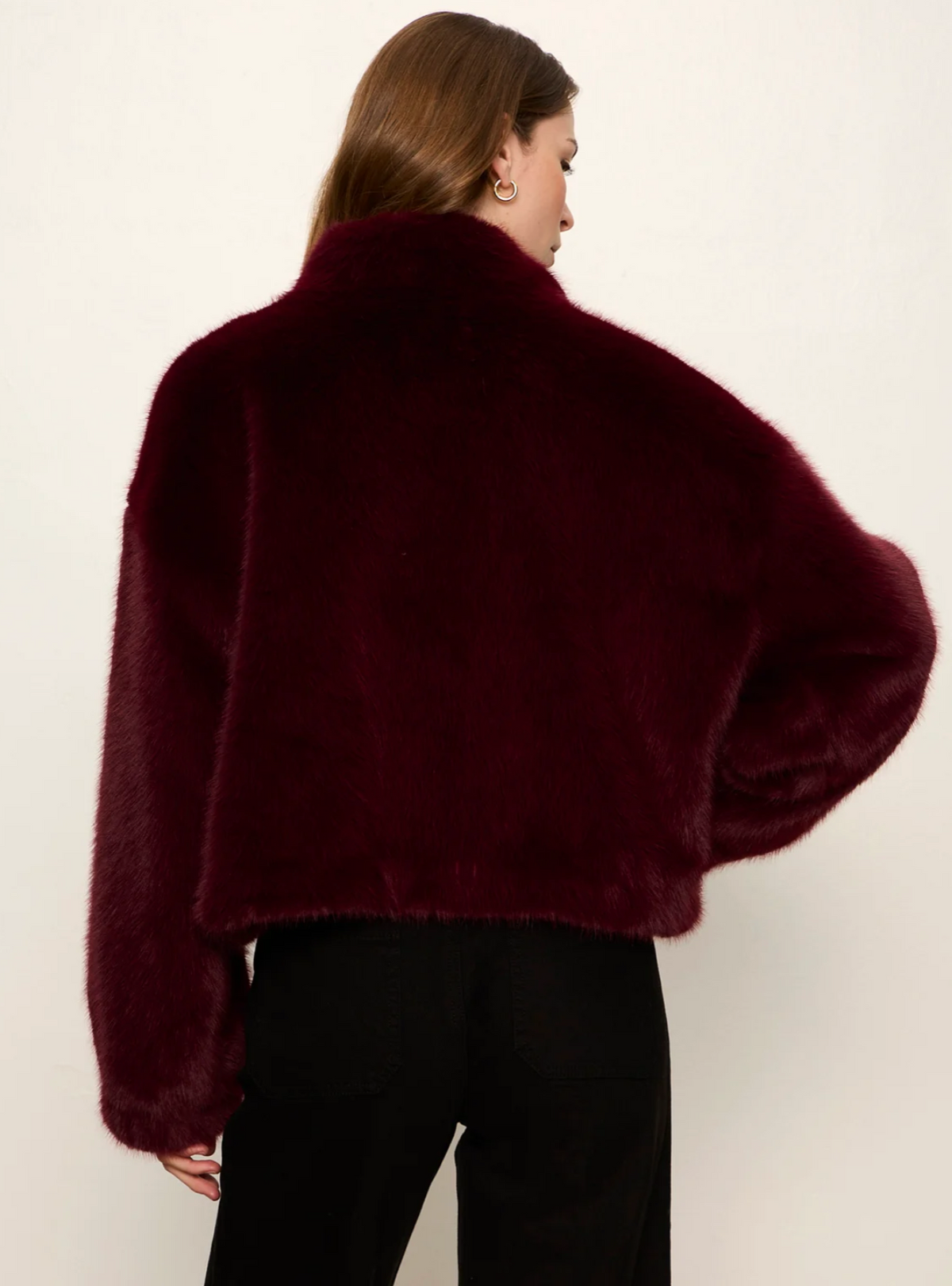 Sanctuary Everest Fur Bomber Jacket (Bordeaux)