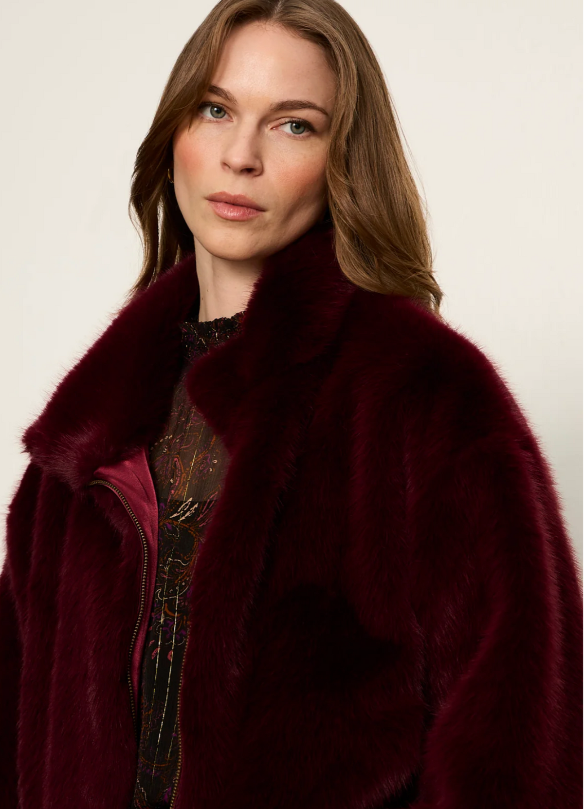 Sanctuary Everest Fur Bomber Jacket (Bordeaux)