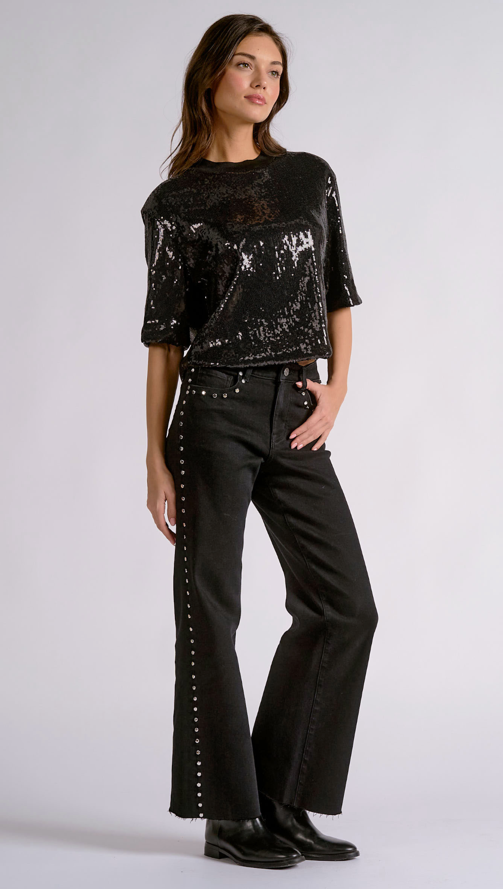 Elan 3/4 Sleeve Crewneck Top