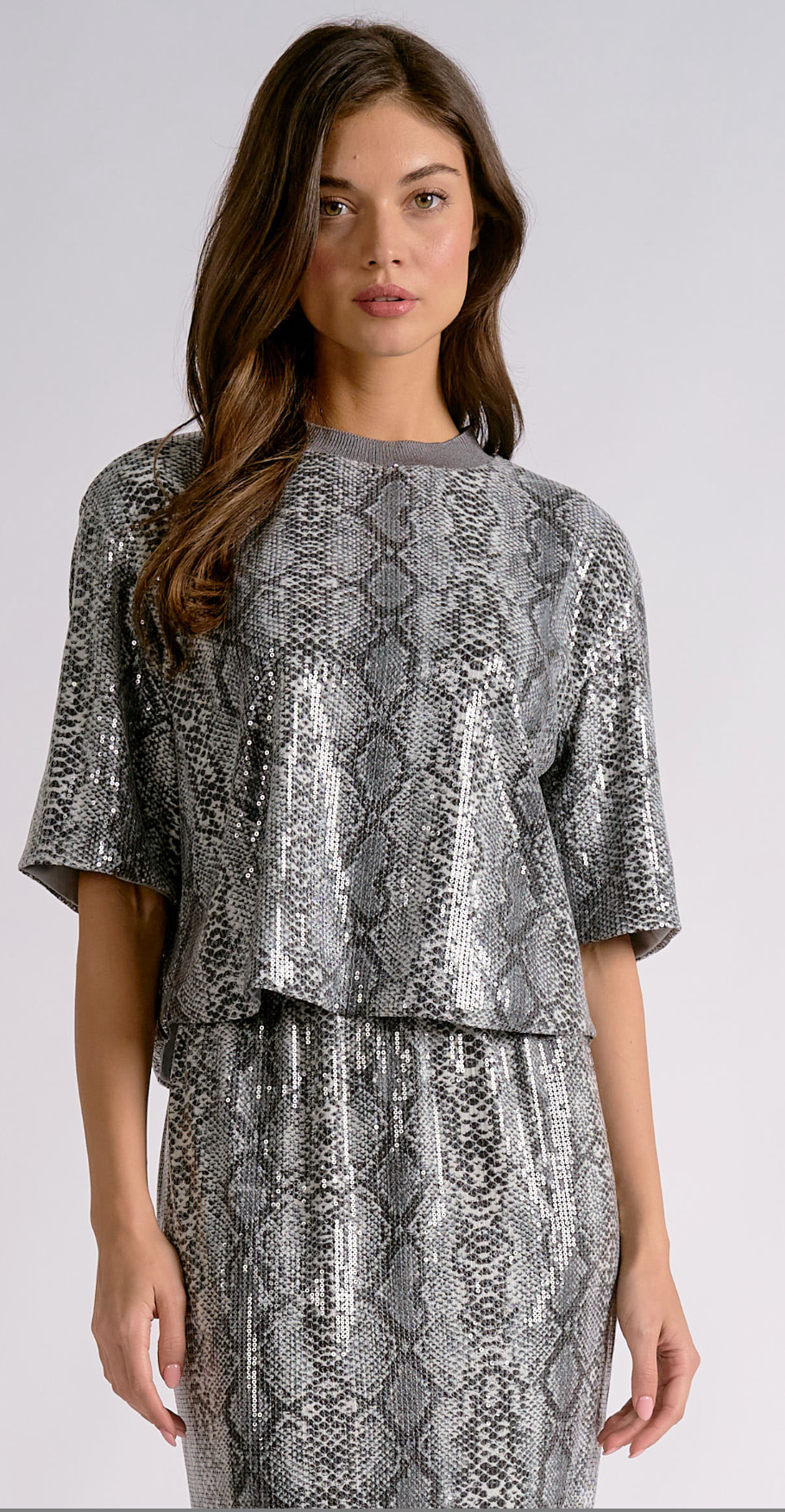 Elan 3/4 Sleeve Crewneck Top