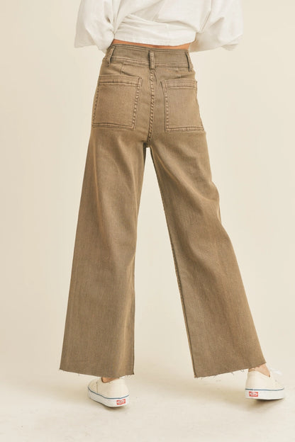 Straight Wide Leg Pants with Front Pocket