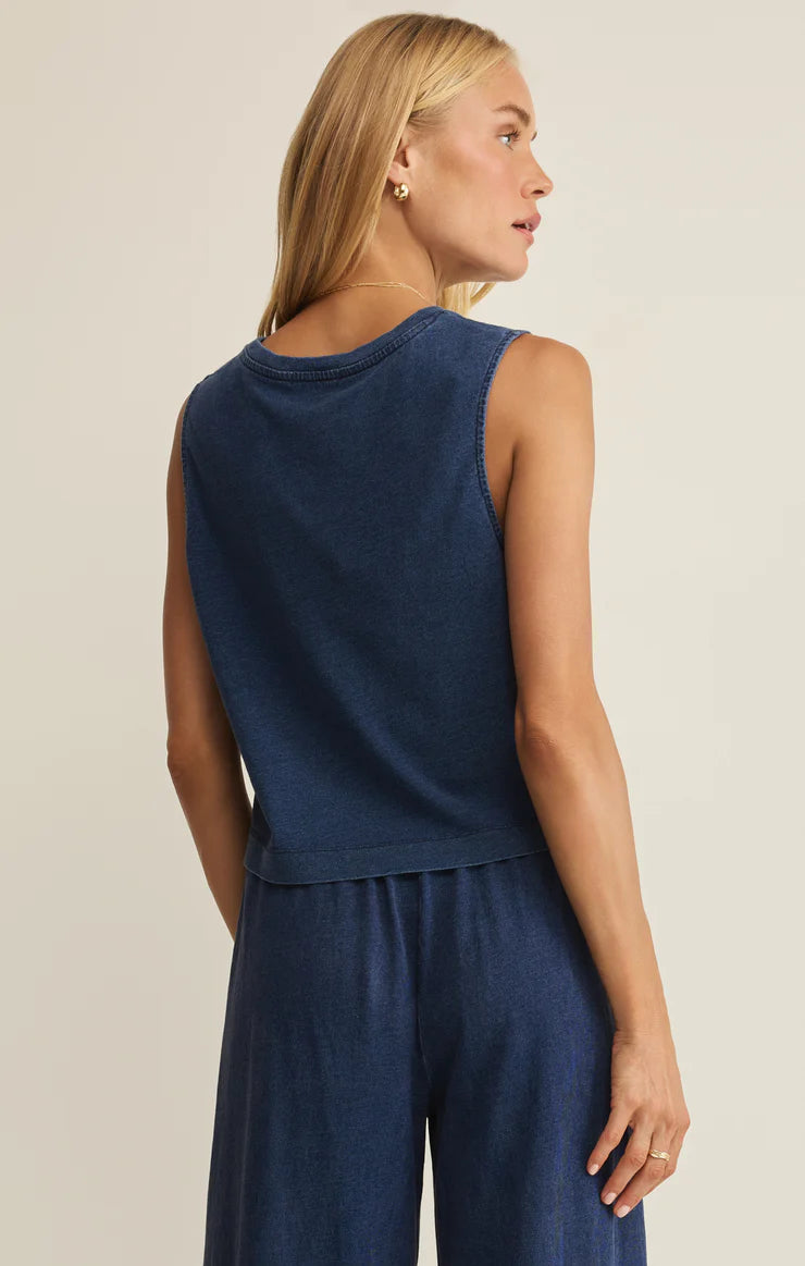 Z Supply Sloane Jersey Denim Muscle Tank