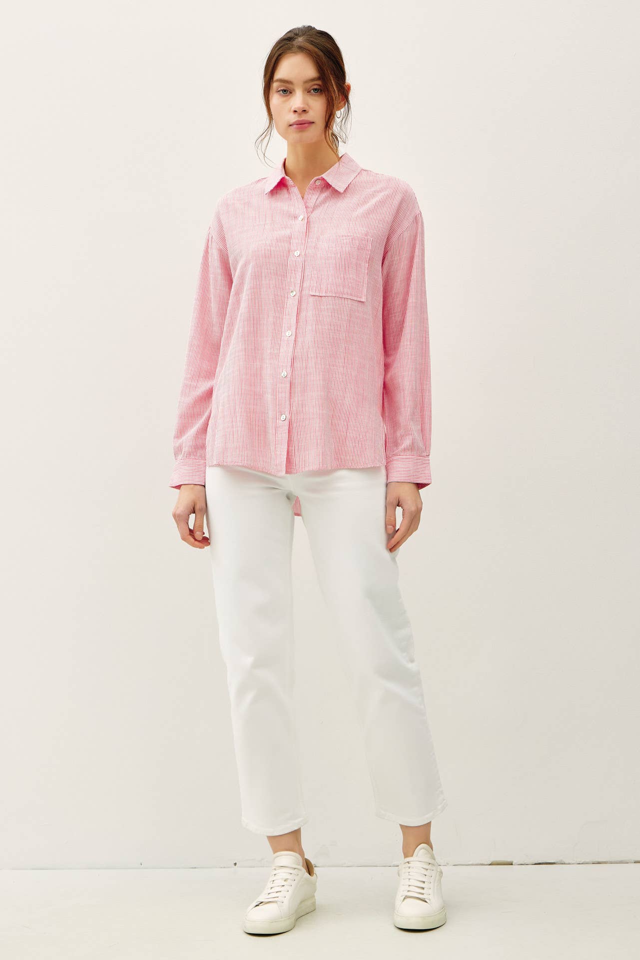 Be Cool - PINSTRIPE BUTTON DOWN SHIRT