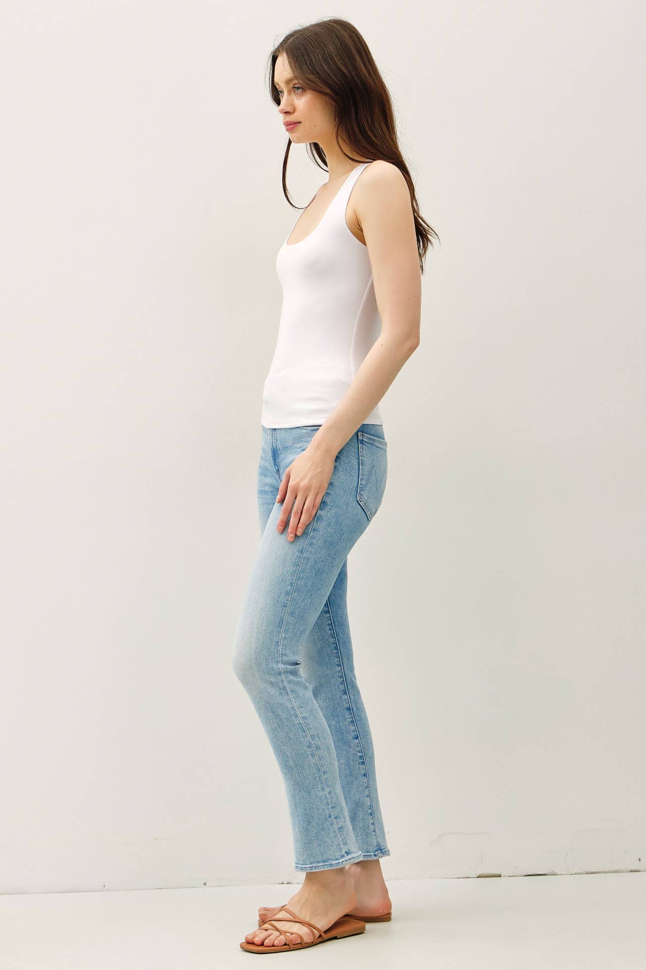 Be Cool - DOUBLE LINED BASIC SQUARE NECK TANK