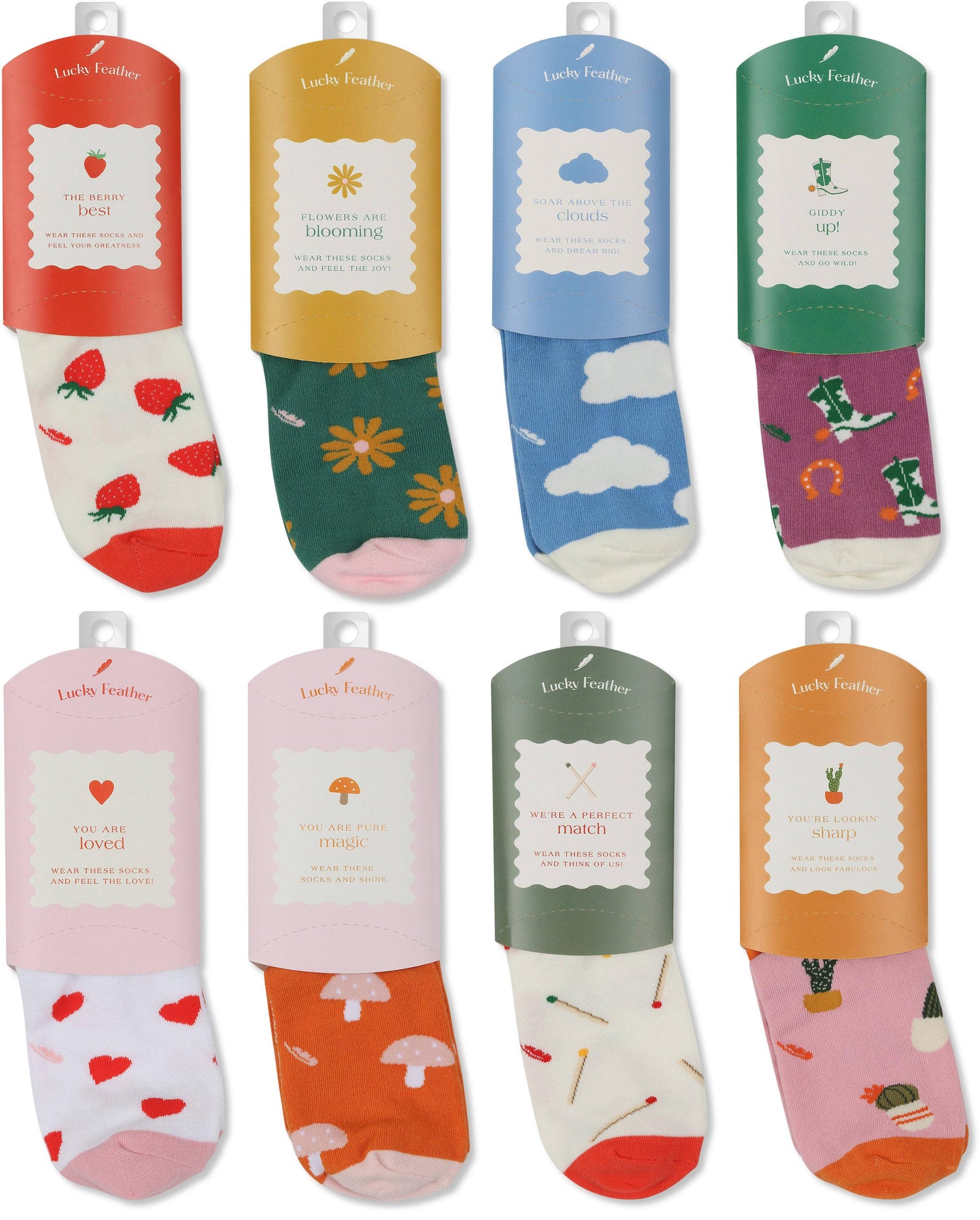 Sockspirations - ASSORTMENT - 4 pc ea 8 style - 32 pc (no di