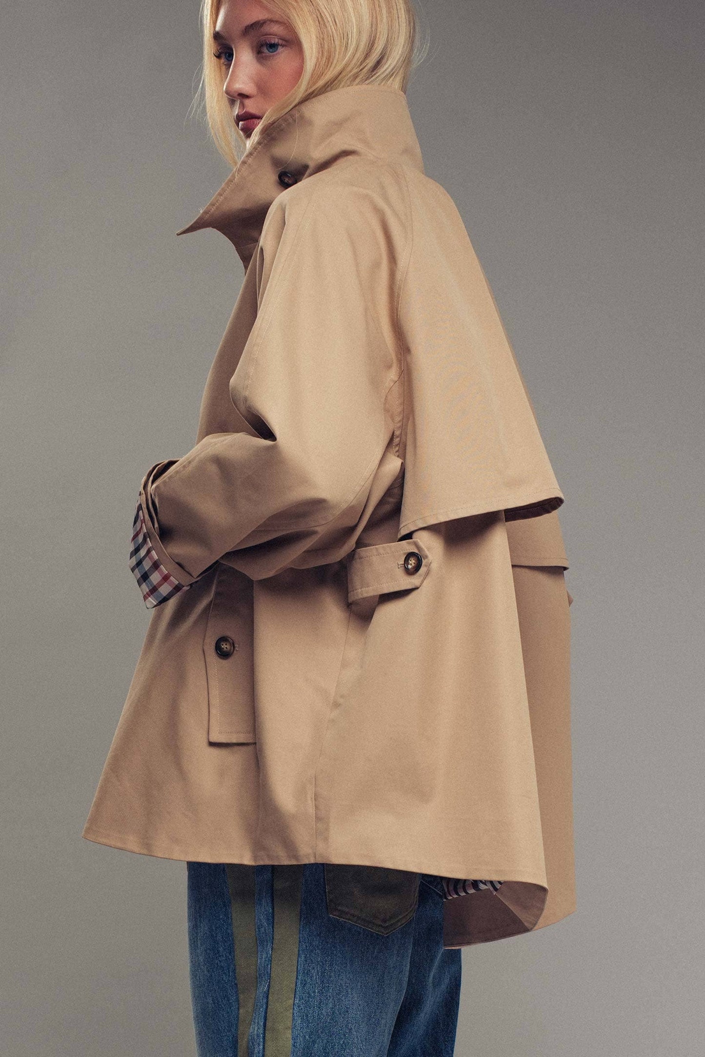 Urban Daizy - Modern A-Line Trench Jacket