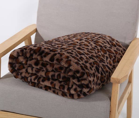 Leopard Fluffy Throw Blanket