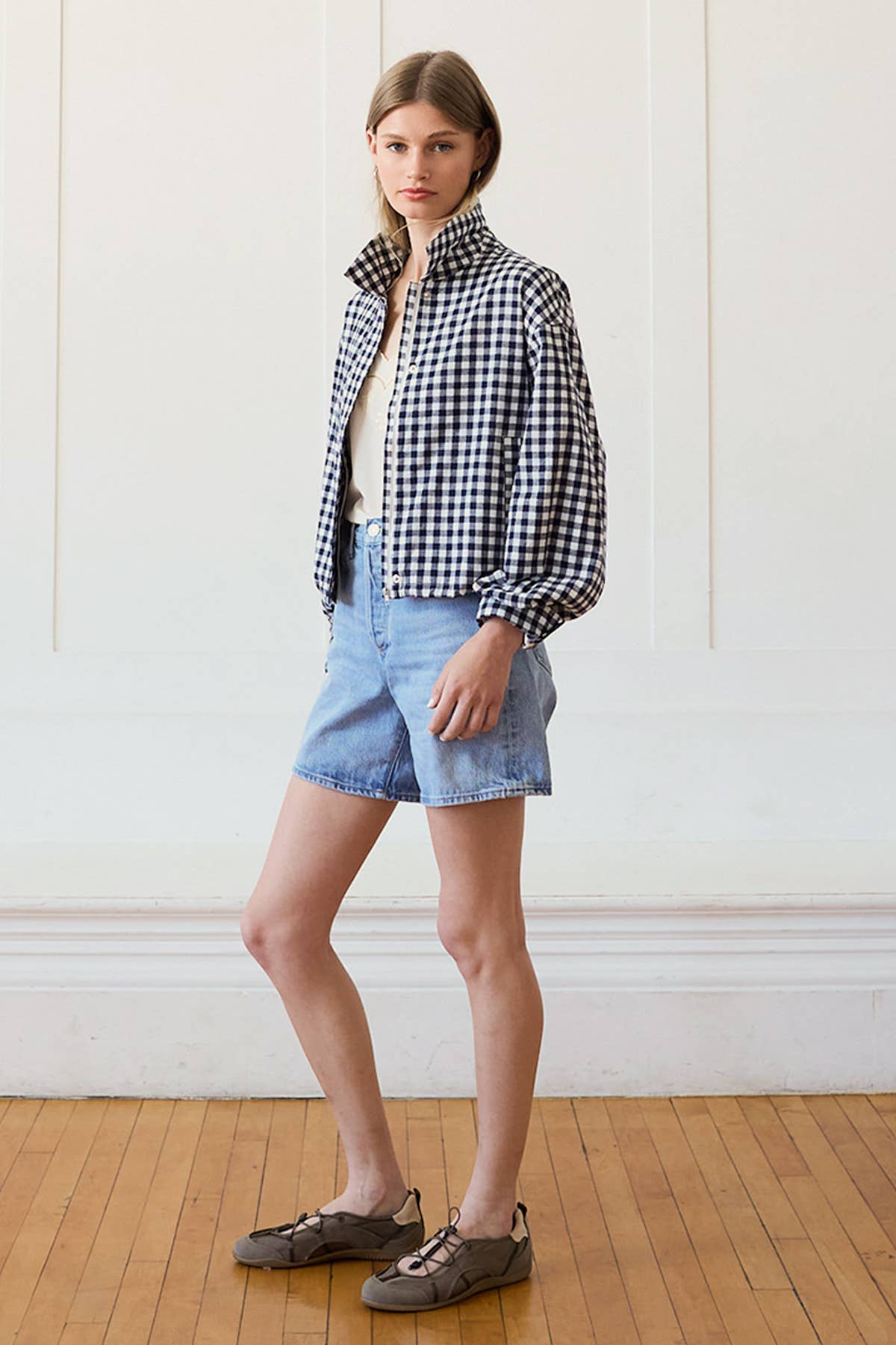 RAISONNEL - Gingham Zip Jacket