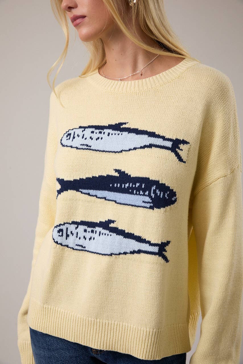 LE LIS - ROUND NECK 3 SARDINES SWEATER TOP