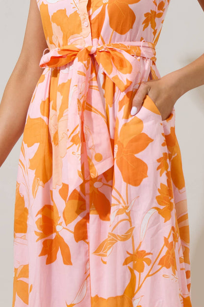 Sugarlips - Lenira Floral Riah Button Down Maxi Dress