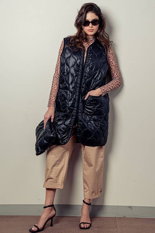 The Lola Quilted Long Vest