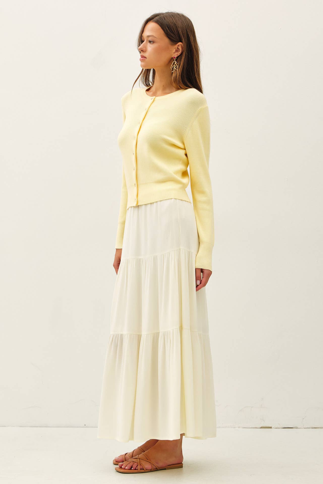 Be Cool - SMOCKED WAIST TIERED MAXI SKIRT
