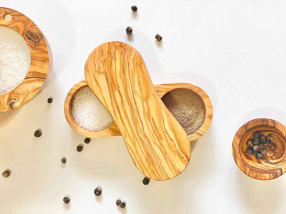 Olive Wood Salt &amp; Pepper Keeper