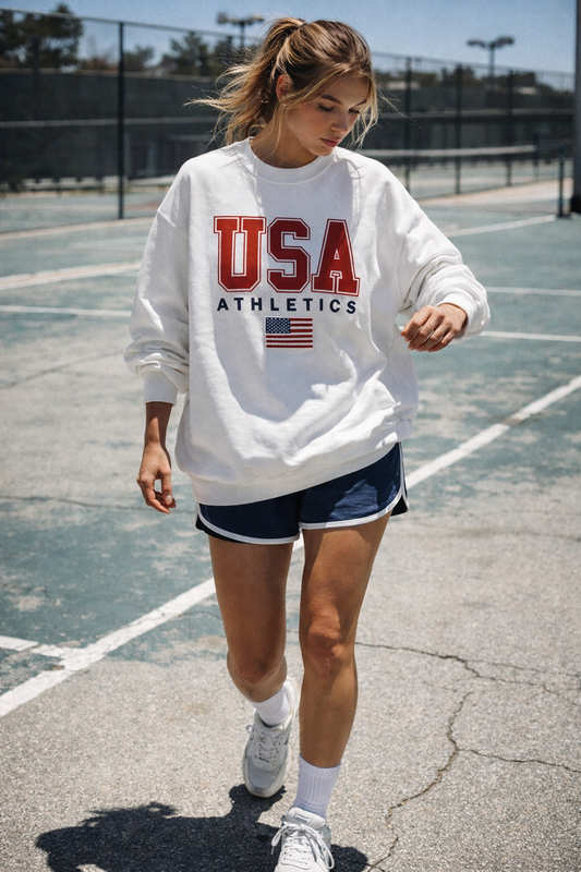 Sweet Claire - USA Athletics Embroidered Sweatshirt