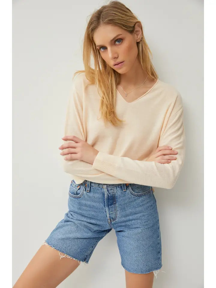 The Nessa Lightweight V-Neck Sweater