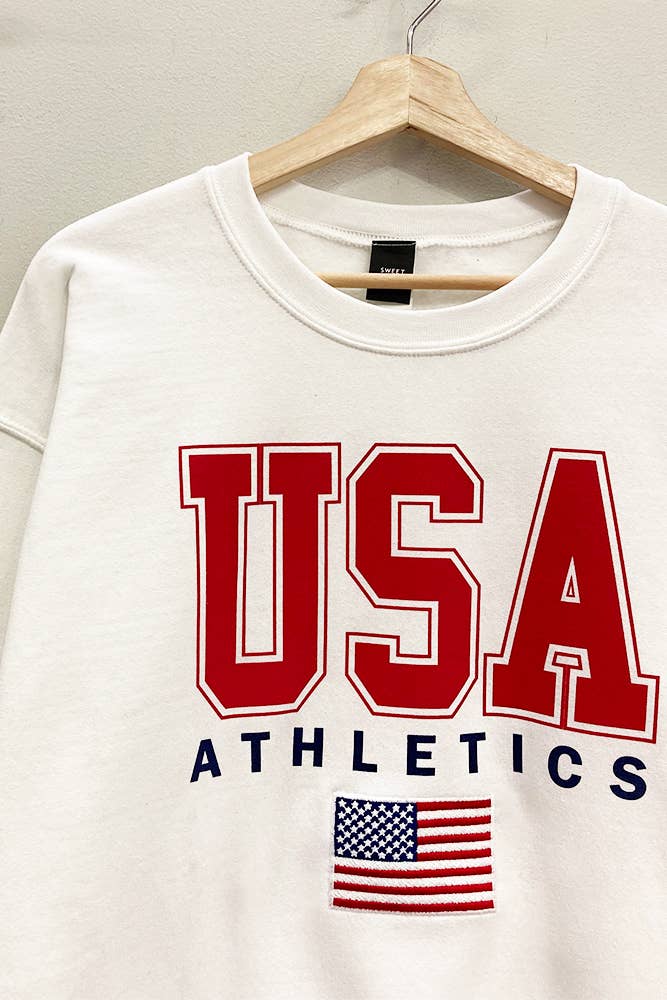 Sweet Claire - USA Athletics Embroidered Sweatshirt