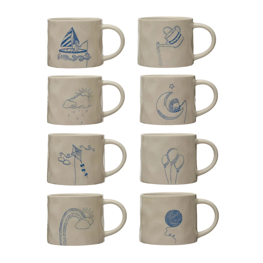 16 oz. Stoneware Mug w/ Wax Relief Image &amp; Secret Image on Bottom