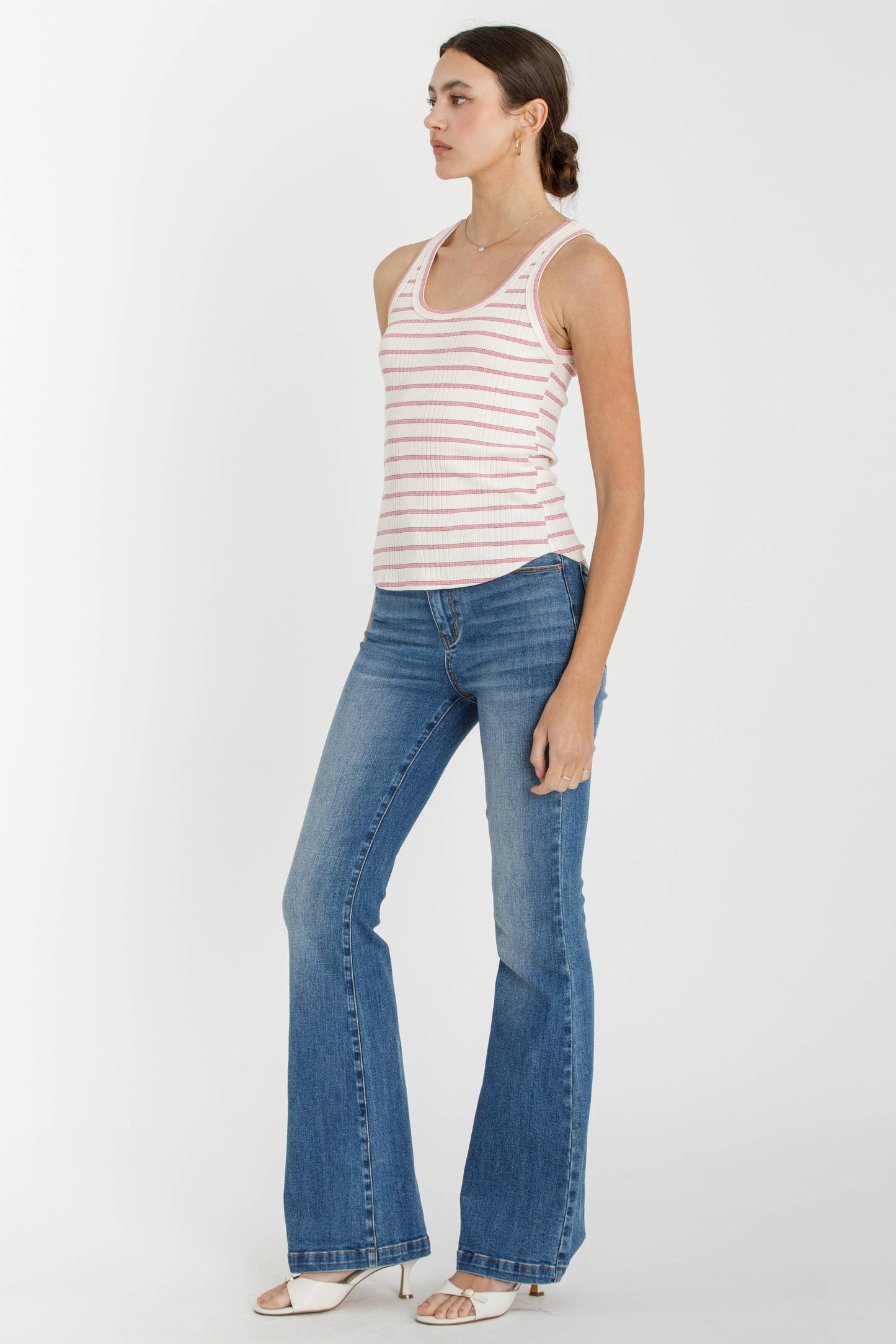 Be Cool - STRIPED RIBBED TANK TOP